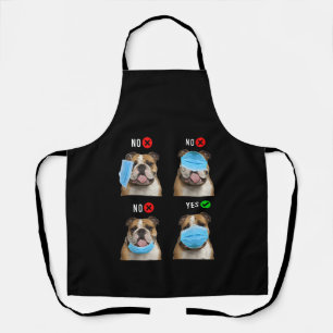 Engelse Bulldog Right Draag Face Mask Tanktop Schort