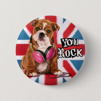 Engelse Bulldog Ronde Button 5,7 Cm