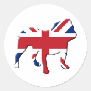 Engelse Bulldog Ronde Sticker