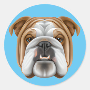 Engelse Bulldog Ronde Sticker