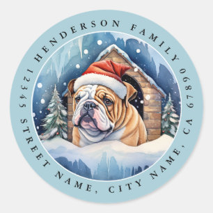 Engelse Bulldog ronde Stickers
