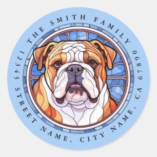 Engelse Bulldog ronde Stickers