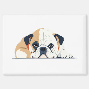 Engelse Bulldog Schattig Leuk Dier Slaapkalm Magneet