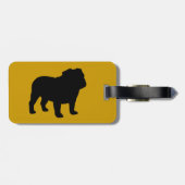 Engelse Bulldog Silhouetten met aangepaste tekst Bagagelabel (Achterkant horizontaal)