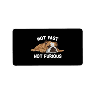 Engelse Bulldog slaapt niet snel niet woedend plez Etiket