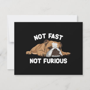 Engelse Bulldog slaapt niet snel niet woedend plez Feestdagenkaart
