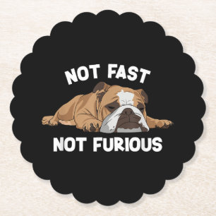 Engelse Bulldog slaapt niet snel niet woedend plez Kartonnen Onderzetters
