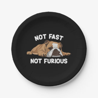 Engelse Bulldog slaapt niet snel niet woedend plez Papieren Bordje