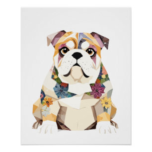 Engelse Bulldog Speelse Schattige Fun Animal Schat Perfect Poster