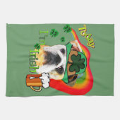 Engelse Bulldog St Patricks Day Theedoek (Horizontaal)