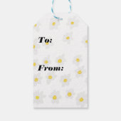 Engelse Bulldog tegen Daisies Cadeaulabel (Achterkant)