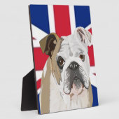Engelse Bulldog tegen een Uniefoor Fotoplaat (Zijkant)