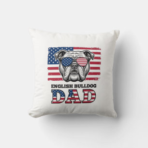Engelse Bulldog Vader Patriottisch Vintage Shirt O Kussen