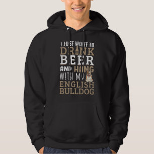 Engelse Bulldog Vader T Funny Britse Hond Liefhebb Hoodie