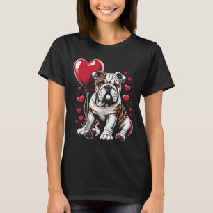 Engelse Bulldog Valentijnsdag Hondeneigenaar Valen T-shirt