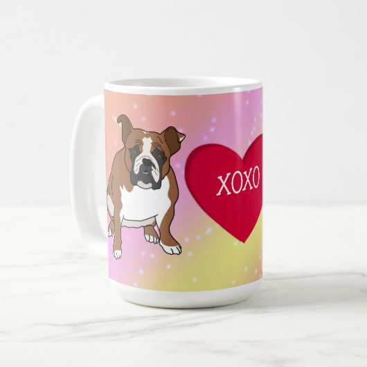 Engelse Bulldog Valentijnsdag Koffiemok (Voorkant links)