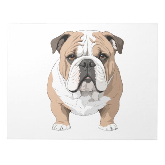Engelse Bulldog Vector Art met levendige kleuren Notitieblok (Voorkant)