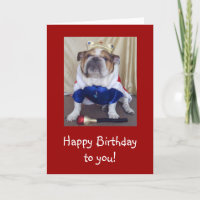 Engelse Bulldog Verjaardag Kaart, Royalty