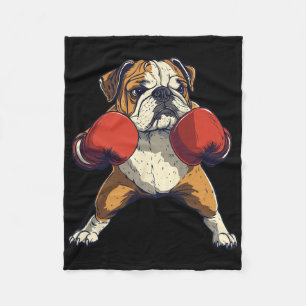 Engelse Bulldog verkleed als een grappige bokser Fleece Deken