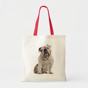 Engelse Bulldog White en Tan Puppy Dog Tote Bag