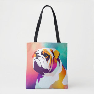 Engelse Bulldog wilde Natuur dierenschilderij Draagtas