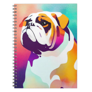 Engelse Bulldog wilde Natuur dierenschilderij Notitieboek
