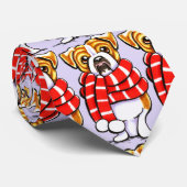 Engelse Bulldog Winter Scarf Aangepaste kleur Stropdas (Opgerold)
