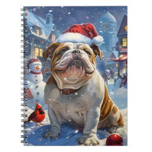 Engelse Bulldog Winter Wonderland Christmas Joy Notitieboek