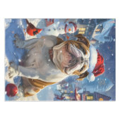 Engelse Bulldog Winter Wonderland Christmas Joy Tafelkleed (Voorkant (Horizontaal))