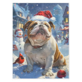 Engelse Bulldog Winter Wonderland Christmas Joy Tafelkleed (Voorkant)