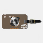 Engelse Bulldog Woof Bagagelabel (Voorkant horizontaal)