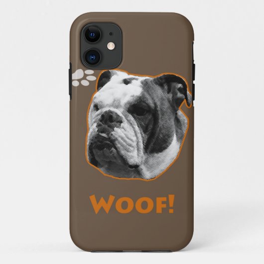 Engelse Bulldog Woof Case-Mate iPhone Case (Achterkant)