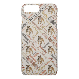 Engelse Bulldog Word Art iPhone 8 Plus / 7 Plus Hoesje