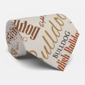 Engelse Bulldog Word Art Stropdas (Opgerold)