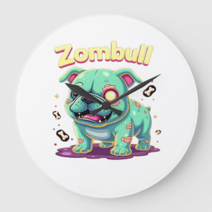 Engelse Bulldog Zombie Hond Halloween Essentiële T Grote Klok