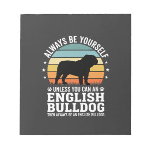 Engelse Bulldog Zonsondergang Wees Jezelf Hond Notitieblok