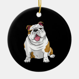 Engelse Bulldogs Geweldige Funny Bulldog Pups Dogs Keramisch Ornament