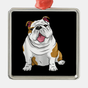 Engelse Bulldogs Geweldige Funny Bulldog Pups Dogs Metalen Ornament