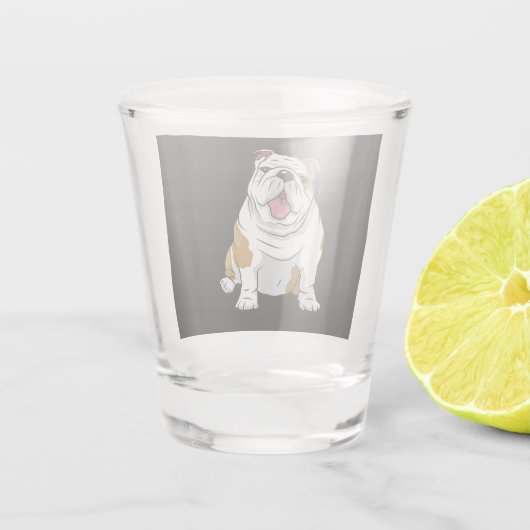 Engelse Bulldogs Geweldige Funny Bulldog Pups Dogs Shot Glas (Achterkant)