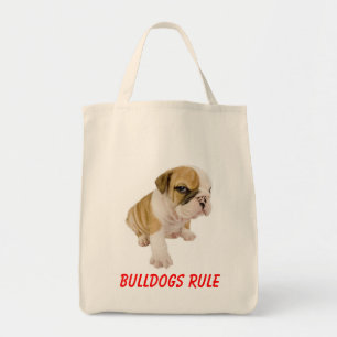 Engelse Bulldogs Rule Puppy Dog Grocery Canvas tas
