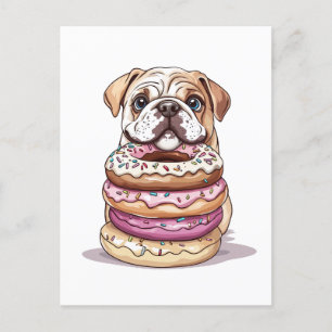 Engelse Bulldogs Sprinkled Donuts Briefkaart