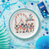 Engelse Bulldogs tijdens een carnaval Papieren Bordje (Feest)