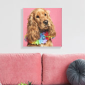 Engelse Cocker Spaniel (10 maanden oud) Canvas Afdruk (Insitu (Woonkamer))
