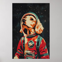 Engelse Cocker Spaniel Astronaut Poster, Engels