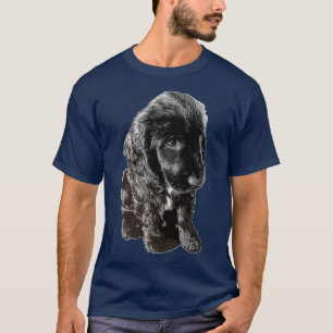 Engelse Cocker Spaniel Black Puppy Dog Schattig T-shirt