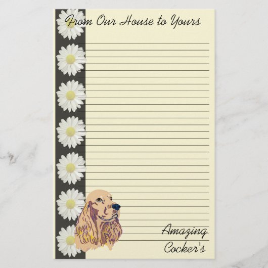 Engelse Cocker Spaniel Briefpapier (Voorkant)