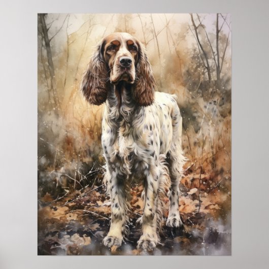 Engelse Cocker Spaniel Dog Art Print Poster (Voorkant)