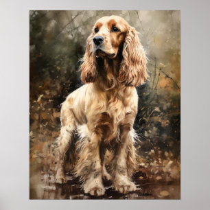 Engelse Cocker Spaniel Dog Art Print Poster