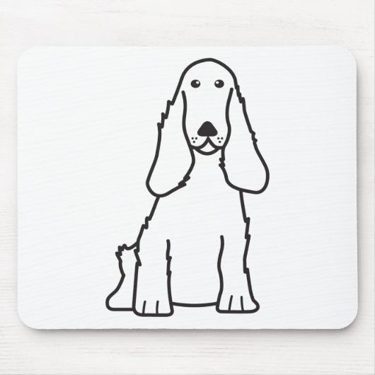 Engelse Cocker Spaniel Dog Cartoon Muismat (Voorkant)