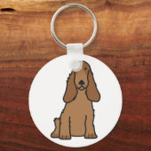 Engelse Cocker Spaniel Dog Cartoon Sleutelhanger (Voorkant)